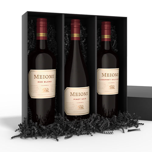 Meiomi pinot noir wine three pack in a gift box